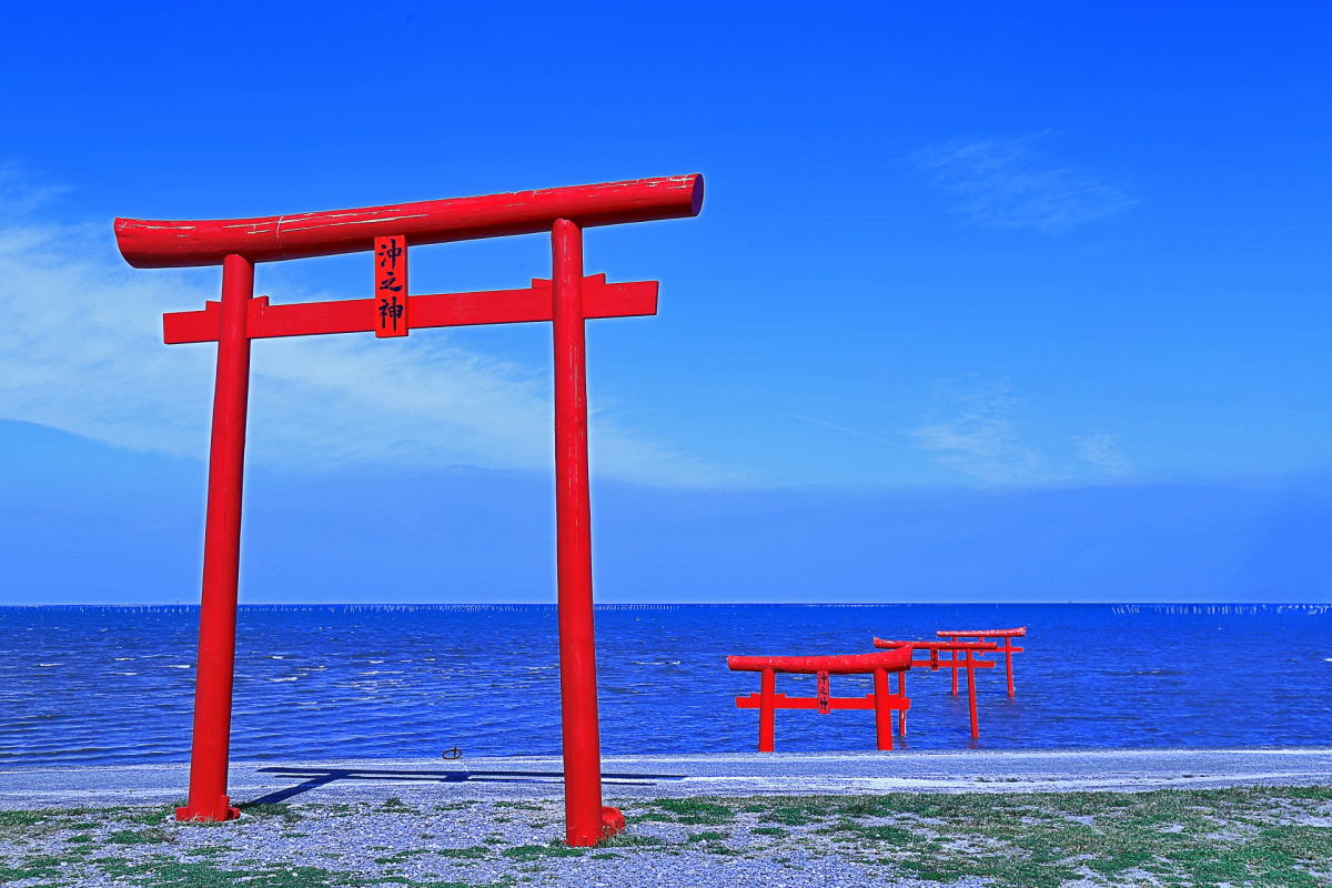 佐賀大魚神社の海中鳥居